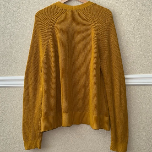 Banana Republic 100% Organic Cotton Slouchy Open Front Cardigan Golden Yellow L - Picture 13 of 13